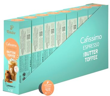 Tchibo Cafissimo Flavoured Summer Edition Espresso Buttertoffee Kaffeekapseln, 80 Stück, Espresso, Geschmack von Buttertoffee, ohne Süßungsmittel, Limited Edition
