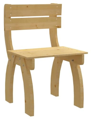 NIVVHOH Rustikaler Holzstuhl & Gartenstuhl Kiefernholz für Garten, Balkon, Terrasse (50 x 60 x 86 cm)