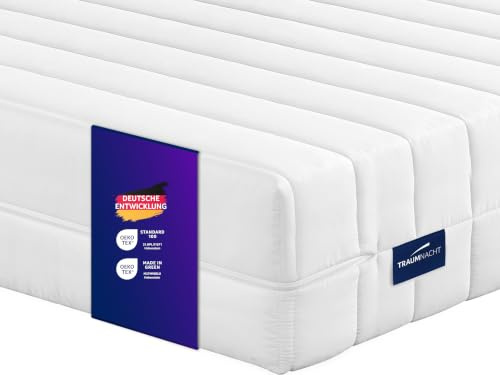 Traumnacht Easy Comfort Duo 7-Zonen Rollmatratze 90 x 200 cm | H3 & H4 | Ergonomisch & atmungsaktiv | Oeko-TEX Standard 100 | 21 cm Höhe | Antibakteriell | Deutscher Qualitätsstandard
