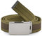 Merry Style Damen Gürtel Stoffgürtel P20 (Grün/Khaki-Silber, 105 cm (Gesamtlänge 110 cm))