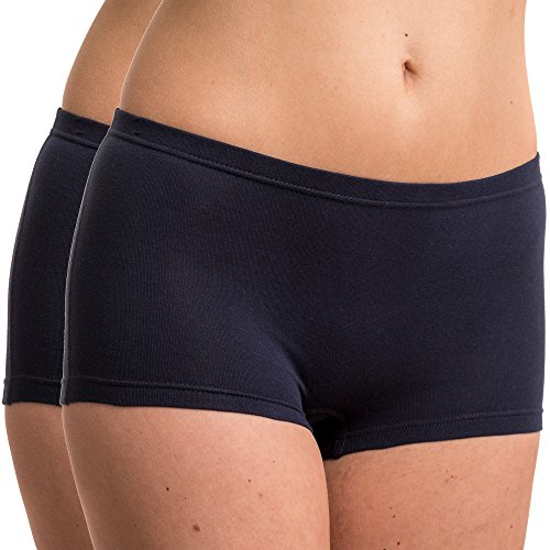 HERMKO 5700 2er Pack Damen Panty aus anschmiegsamer Baumwolle/Elastan, Farbe:Marine, Größe:40/42 (M)