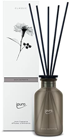 ipuro - Parfum d'ambiance Sensuel Ipuro Cachemire – Désodorisant Discret avec Rose délicate et Bois de cèdre élégant – Élégant désodorisant dans l'appartement pour Une expérience parfumée épurée,