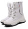 Stivali da Neve Donna Stivaletti Invernali Impermeabili Pelliccia Calda per Stivaletti Slip-on di Moda Centrale All'aperto Scarpe（36 EU,Grigio