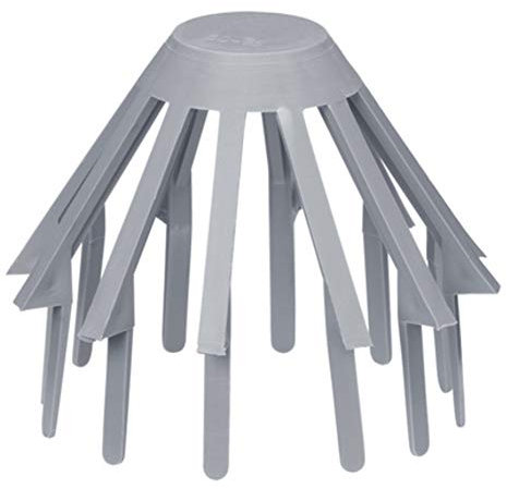 Haus & Dach Laubfangkorb, Laubschutz für Dachrinnen / Regenrinnen, PVC-U, Grau, DN 85/100, 2 Stück