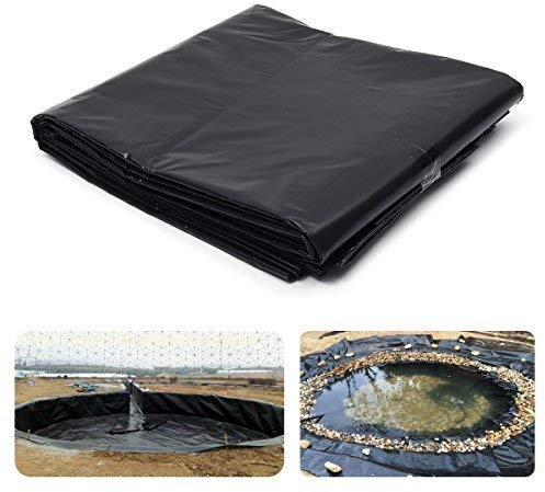 Baogu Schwarz HDPE 20S 0,15 mm Stärke Teichfolie für Gartenteich UV-Beständig reißfest umweltfreundlich (1x1m)