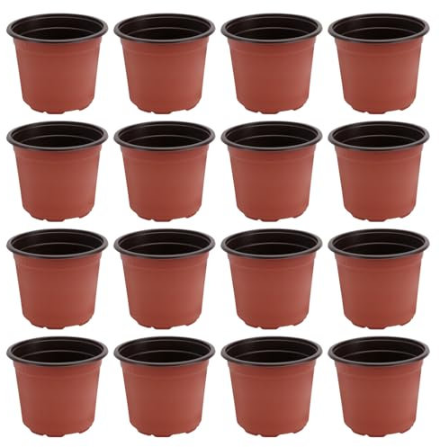 DOITOOL 50PCS Plastic Plants Nursery Pots, Seed Starting Pot Small Flower Plant Containers Transplanting Planter for Home Greenhouse Garden (120mm)