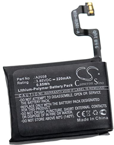 vhbw Batería Recargable Compatible con Apple Watch 4 40mm, A1975, A1977, A2007 smartwatch, Reloj de Actividad (220 mAh, 3,85 V, polímero de Litio)