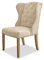 Loberon Stuhl Remi, klassisches Ohrensessel-Design, stilecht mit Nieten & Knöpfen, Sitzmöbel, Esszimmerstuhl, Baumwolle, Eisen, Buchenholz, beige