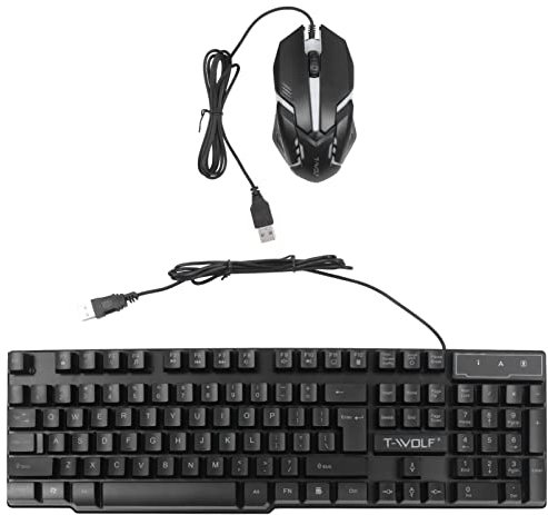 Lurrose 1 Set Usb Wired Keyboard and Mouse Set Computer Accessories Ergonomic Gaming Keyboard And Keyboard Mechanical Keyboard Portable Keyboard Office Fashion Plastic Typewriter