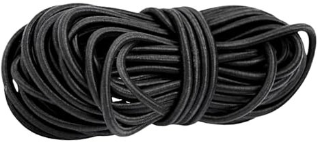 20 Meter 2.5mm Black Nylon Elastic Cord String Round Stretch Cord Bungee Rope Elastic Cord Elastic String Multifunctional Drawstring Elastic for Sewing DIY Crafts Backpack Tent Poles (2.5 mm -20M) (1)