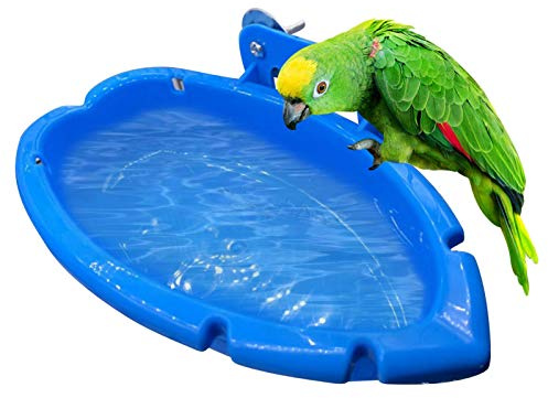 GIMOCOOL Baignoire à Oiseaux Accessoires Baignoire Multifonction/Bol d'alimentation de Cage à Oiseaux Bassin Cage de Perroquet Boîte de Bain Suspendue Baignoires à Oiseaux Bol de Baignoire 18×10×4cm