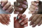Flymind 6 Packs (144 Pcs) False Nails with Glue Stickers, Coffin Full Cover Acrylic Nails Press on Nails with Nail Adhesive Tab for Women Girls Nails Art