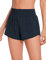 CRZ YOGA Damen High Waist Running Shorts Gym Sporthose Mesh Innenhose Schnelltrocknend Kurz Hose mit Zip Tasche - 6.4cm Echte Marine 38