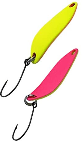 Beast trota Spoon – 3 g – Trout Fishing Spoon – Pesca UL (giallo neon – rosa fluo)