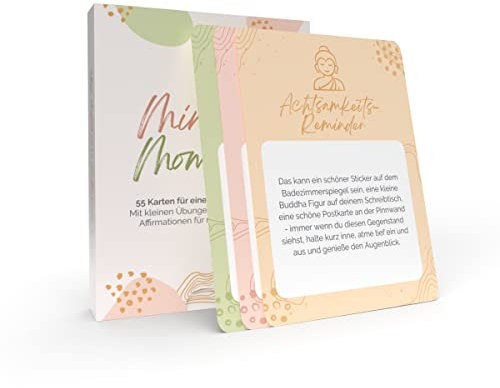 metaFox Mindful Moments becoming - 55 Achtsamkeitskarten mit Meditationsübungen, Affirmationen - Verwendung als Selbstfürsorge-Karten, Affirmationskarten für Erwachsene zum Stressabbau