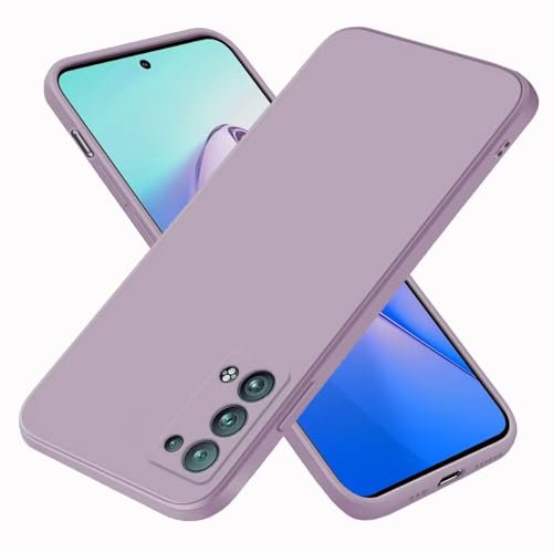 EASSGU Custodia per OPPO Reno6 Pro 5G (6.55 Inches), Cover Morbida in Silicone TPU - Erba Viola