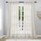 Joywell Natürlichn Durchsichtige Vorhänge Küche Badezimmer Pom Pom durchsichtige Vorhänge Gepunktete Textur Boho Semi Sheer Vorhänge Tülle 2er Set BxH 140x245