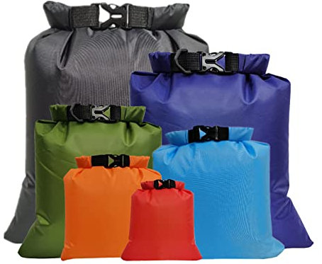 Tigayhc 6 Pack Waterproof Dry Bags,Ultralight Outdoor Dry Sacks Ultimate Dry Bags for Hiking,Backpacking,Kayaking,Camping,Swimming,Boating (1.5L, 2.5L, 3L, 3.5L, 5L, 8L) (Multicolor)