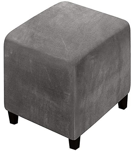 Housse de Pouf Ottomane Carré/Rectangulaire 35x35/40x40/60x60/100x100 Extensible, xxl Housses de Repose-Pieds en Jacquard Doux pour protéger Le Repose-Pieds, Housse de Pouf avec Fond élastique ( Color