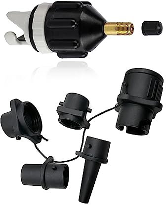 Sprießen Adaptador De Bomba Sup,Adaptador Valvula Paddle Surf Inflador,Adaptador De Sup con Boquilla De Gas De 4 Piezas, para Botes Inflables,Tabla De Remo De Pie,Cama Inflable