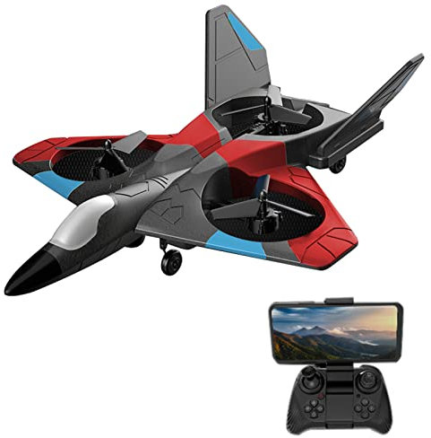 HUIOP Remote Control Airplane with Camera 4K 2.4GHz Remote Control Plane Gliding Aircraft Flight Toys for Adults Kids Boys Gyroscope Stabilization with LED Lights Headless Mode One Key Return,4K Airpl
