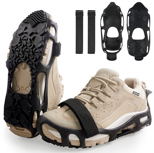 Spikeless Traction Shoe Covers Non-Slip Rubber Roofing Shoes Overshoes for Roofing, Wet Floors, Wood Decks, Snow and Ice Walking Surface Safe Anti Slip Shoe Grips for Work Boots Shoes