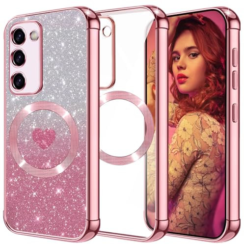 Fciaeytou Handyhülle für Samsung Galaxy S20 FE Hülle Glitzer [Herz Motiv Muster] Handyhülle für Samsung S20 FE 5G Hülle Transparent Bling Sparkle Slim Soft Silikon Glitzerhülle für Samsung S20 FE