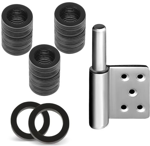 Simarro Anillos para Puerta de Habitación, Plástico, Arandelas, Bisagra de Puerta, 1,5 x 1 x 0,12 cm, 60 Unidades