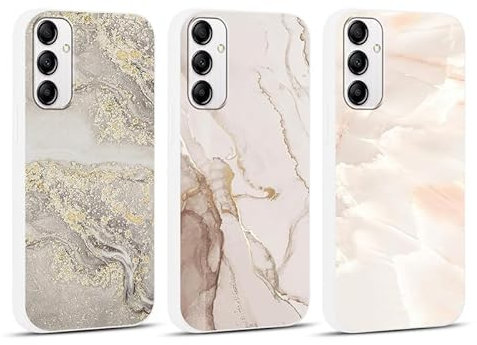 Foonary 3 Stück Hülle für Samsung Galaxy A54 5G 6,4, Handyhülle mit Aesthetic Muster Motiv Design Slim Case, Ultra Dünn Weiches Silikon Stoßfest Kratzfest Bumper Schutzhülle Cover, Marmor 03