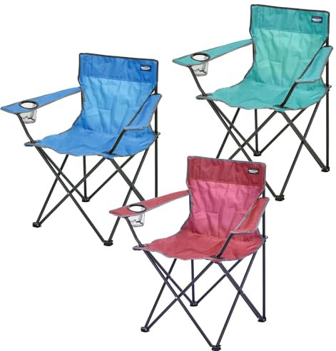 Anglersessel Campingstuhl Faltstuhl Anglerstuhl Regiestuhl mit Getränkehalter und Tasche Campingsessel klappbar, Farben:Blau