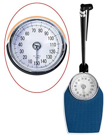 Arzt-Gewichtswaage mit Höhenstange, mechanische Waage, digitale Säulenwaage, Höhenstange aus Aluminiumlegierung, analoges großes Zifferblatt, genaues Wiegen von 150 kg/Messung von 190 cm (Rosa) (Bla