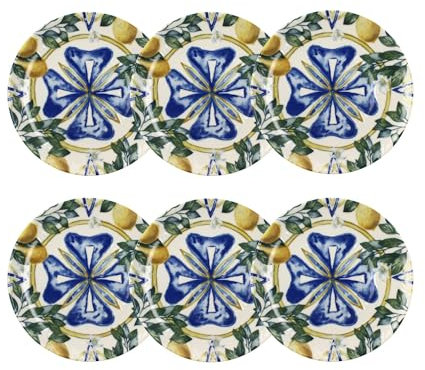 NOVASTYL - 6 assiettes desserts lemon grove 21cm en porcelaine - 2614442