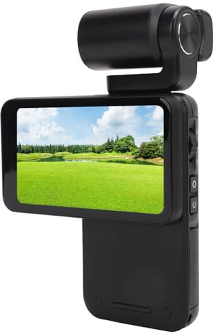 Jectse Handheld 6 Axis Gimbal Stabilizer with Integrated Camera, 5K 48MP 10X Digital Zoom Vlogging Camera, 90° Flip 3.5'' Touch Screen, 120° View Night Vision WiFi Camcorder Pocket Sized