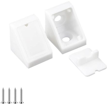 Ctyjia 20 Pièces Angle Suport pour Etagere, Équerre D'angle en Plastique, Connecteurs de Meubles, avec Vis, Équerres D'étagère, Connecteur Angle