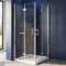 LUXESPIRE Duschkabine MIT Duschwanne und Ablaufgarnitur 80x100cm Eckeinstieg mit 180° faltbarer Tür Duschtür Falttür Duschabtrennung Duschwand 6mm ESG Sicherheitsglas Höhe 195cm