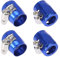 Unifizz 4PCS AN6 Hex Car Hose Finisher Flexible Rubber Pipe Clamp for Automotive Motorcycles Oil Fuel Water Tube Blue with Screw Band Adapter Fitting