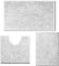 RUN HELIX Chenille Bath Mat Set 3 Piece, Non Slip Fluffy Bath Mats, Absorbent Mats with U-Shaped Toilet Rug (White)