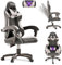 JUPPLIES Silla Gaming Profesional con Masajeador - Silla de Oficina Ergonómica sin Reposapiés, Altura Regulable y Respaldo Abatible - Silla Gamer para Juegos