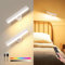 PopoIron Wall Sconces Rechargeable 7500mAh Battery Operated Wall Lights Cordless LED Wall Lamp, Touch and Remote Control, 3 Colors Wall Lamps 360° Rotate Dimmable Brightness with 15 RGB Colors