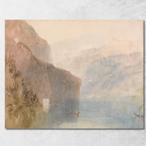 Joseph Mallord William Turner Kapelle des Vierkantsees Joseph Mallord William Turner, Kunstdruck auf Leinwand, Fine Art, gerahmt, fertig zum Aufhängen, hochwertig, 90 x 72 cm
