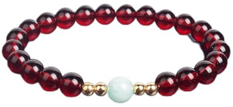 TANGFEIY Décoration de bijoux pour femme, bracelet à la main, quartz rose, bracelets en cristal pour femmes, bijoux en pierre naturelle, cadeau d'amis, bracelet Pulsera féminin (23 cm, grenat)