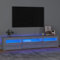 IKAYAA Mueble TV 180 cm Con Iluminación LED, Armario Bajo, Mueble Salón, Aparador TV, Diseño Moderno, Elegante, Gris Sonoma, 195 x 35 x 40 cm