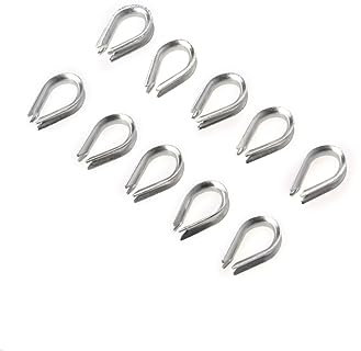 iplusmile 50stücke Teiliges Aluminium-drahtseilklemmen Mit Edelstahl-drahtseilösen Rostfrei Verschleißfest Für Robuste Kabelbefestigung Kabeleinhaltung Outdoor Indoor-einsatz