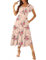 Zeagoo Damen Kleider Lose Sommerkleid Lang Maxikleid Casual Rundhals Strandkleid Elegant Freizeitkleid mit Taschen Rosa Blume XL