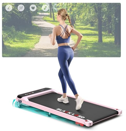 BLACK LORD Laufband, Lauflerngerät für die Werkstatt zu Hause, Fitnessgeräte, 3,2 PS, 4 % Neigung, tragbar, für den Schreibtisch, Bluetooth-Fernbedienung, Cardio-Trainer, Rosa