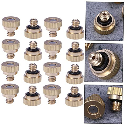 IWOWHERO Messing Sprühdüse Wassersparend Nebeldüse 0,4mm 25 Stück Kompakt Niederdruck Zerstäubungsdüse für Garten und Außensprühnebel