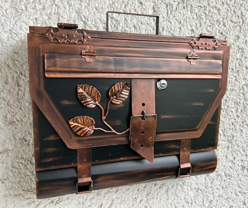 Briefkasten mit Zeitungsrolle Wandbriefkasten Tasche Kupfer Farbe NEU NEU Postkasten mit Zeitungsfach aus rostfreiem Stahl - verzinkt. Befestigungsmaterial GRATIS NEU