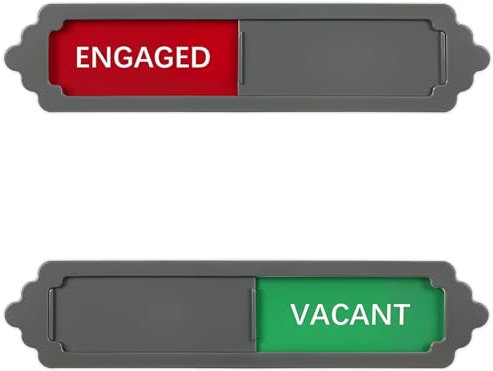 Andchi 2pcs Vacant Engaged Signs Toilet Door Switchable Status Sign with Magnetic and Adhesive Backing Mount (Red+Green)