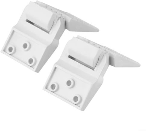 SMZhomeone Lot de 2 charnières en plastique pour réfrigérateur Haier - Charnière de porte pliante à 3 trous - Pièce de rechange blanche - 12,7 x 5,2 cm