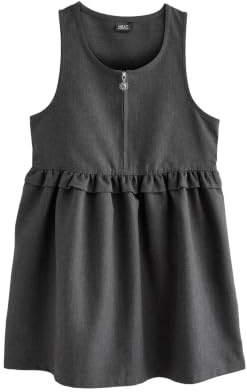 NEXT Mädchen Standard Latzkleid mit Reißverschluss vorne und Rüschen 98-164